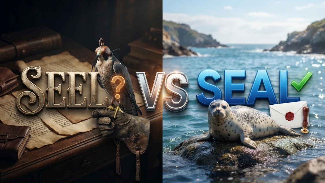 3D comparison of Seel vs Seal showing their different meanings.
