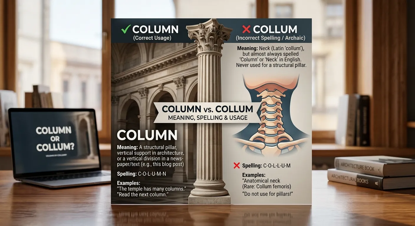 Collum or Column: correct spelling comparison