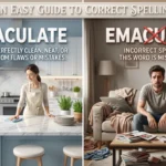 llustration comparing the words "immaculate" and "emaculate," highlighting that "immaculate" is the correct spelling and "emaculate" is a common misspelling, with a clean, spotless object representing the meaning of immaculate.