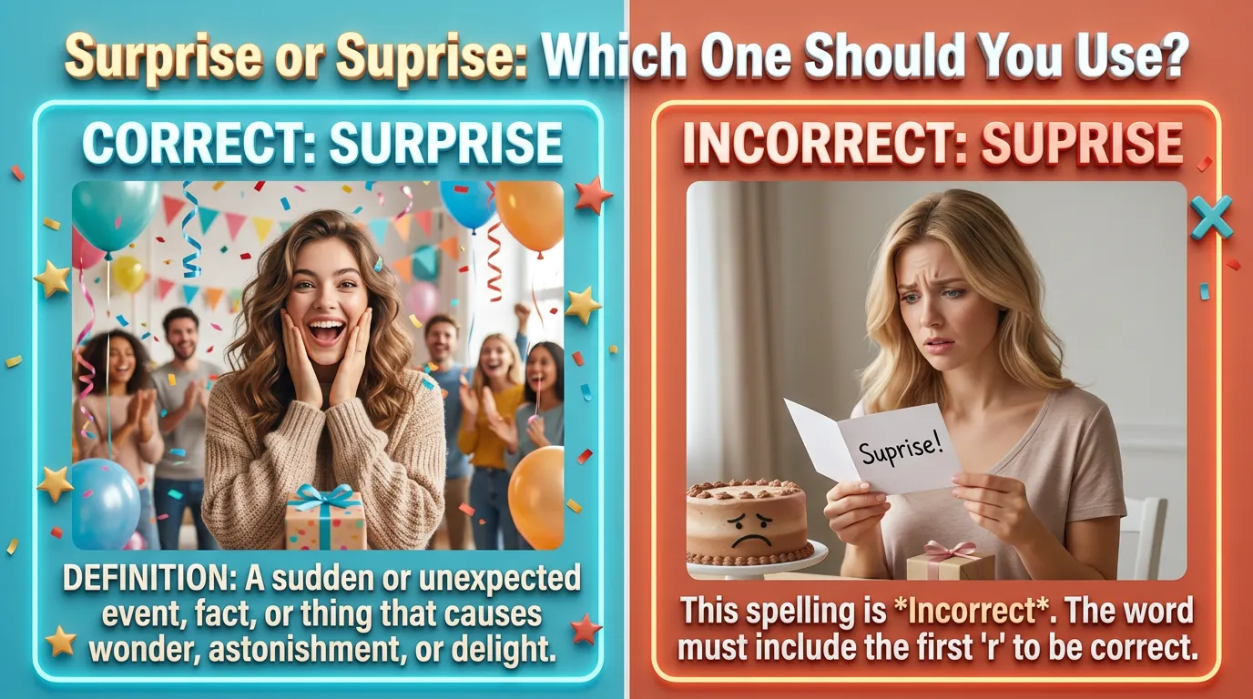 Surprise or Suprise: Which Spelling Is Correct?