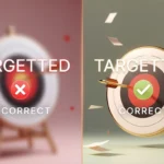 Targeted vs Taregetted comparison showing that targeted is the correct spelling meaning directed toward a specific goal, while taregetted is a common misspelling.