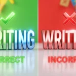 Writing or writting spelling comparison showing writing as the correct spelling