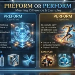 Preform or perform spelling comparison showing the difference between