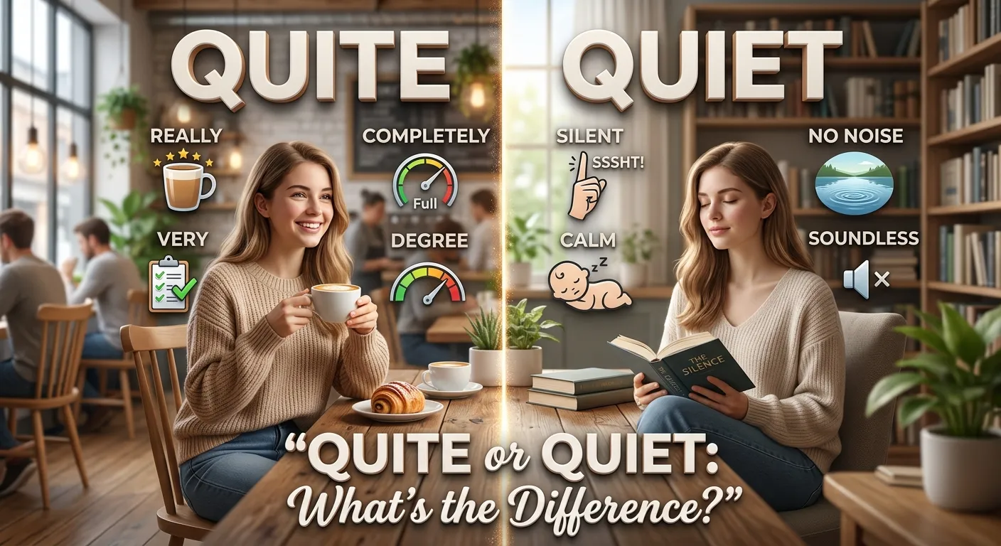 Quite or Quiet: spelling and meaning comparison