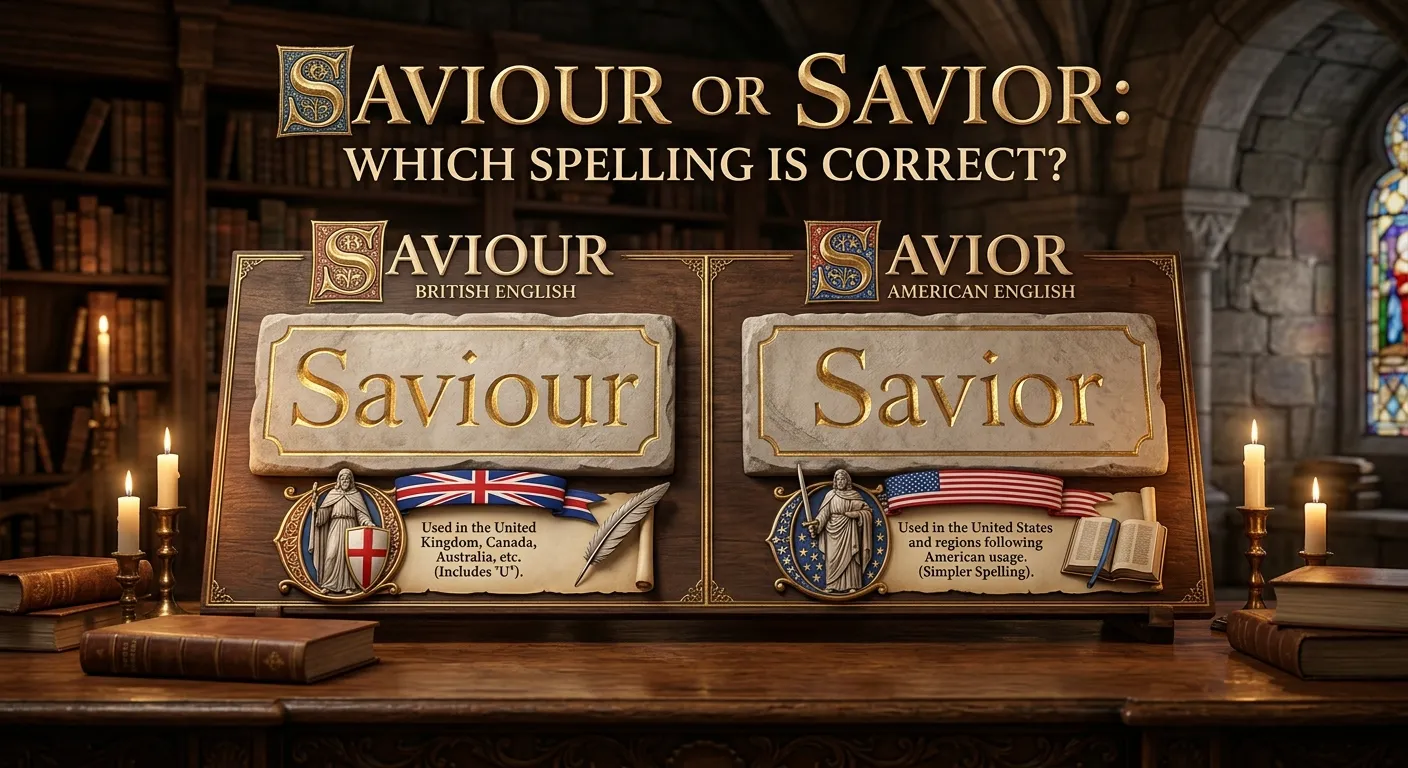 Saviour or Savior spelling comparison in British and American English