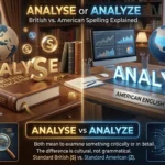 Analyse or analyze showing British and American English spelling differences